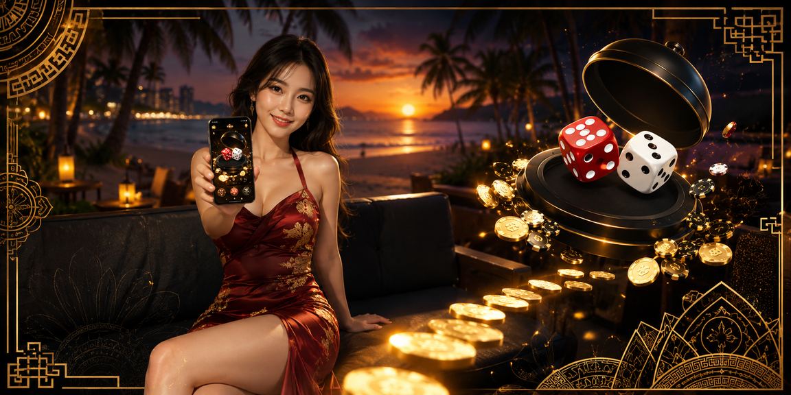 Người chơi tại bãi biển Đà Nẵng đang xem kết quả xổ số và kiểm tra vé trên điện thoại
