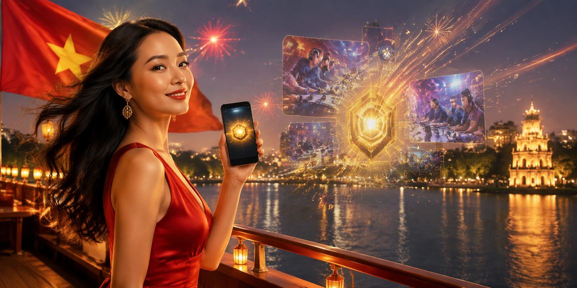 Khán giả tại lễ hội esports Hà Nội xem màn hình lớn và tham gia các hoạt động xổ số điện tử trực tuyến